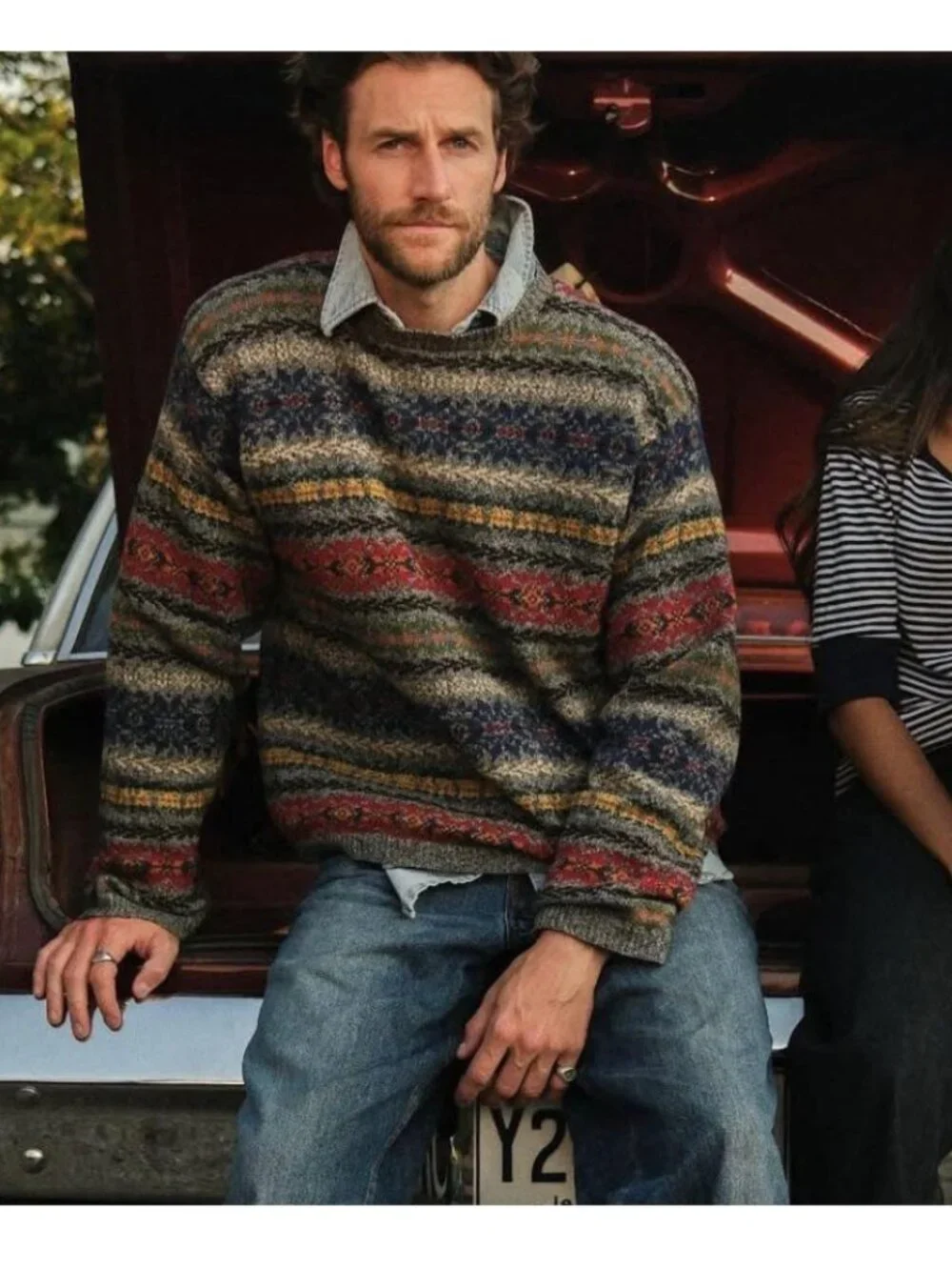 J.Crew 90's Fair Isle Wool Sweater Men's XL